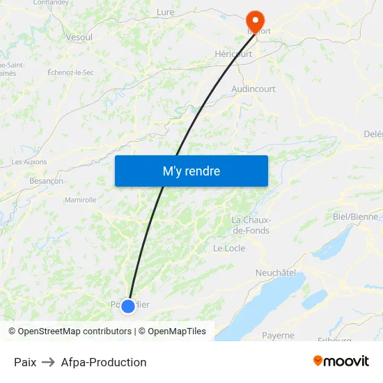 Paix to Afpa-Production map