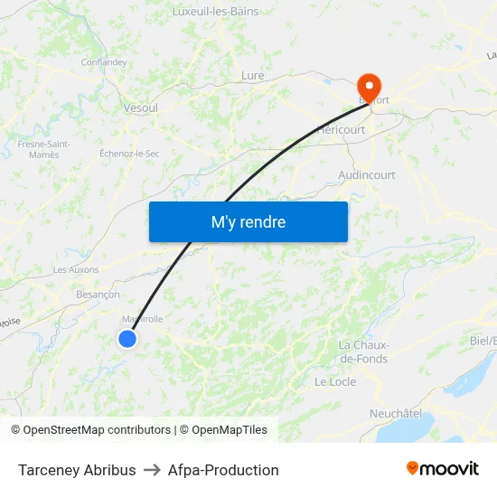 Tarceney Abribus to Afpa-Production map