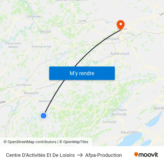 Centre D'Activités Et De Loisirs to Afpa-Production map