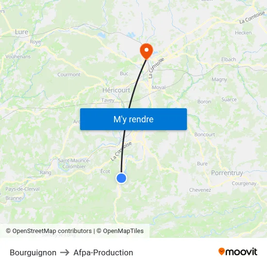 Bourguignon to Afpa-Production map