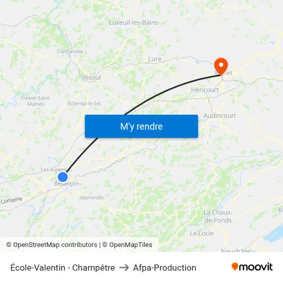 École-Valentin - Champêtre to Afpa-Production map