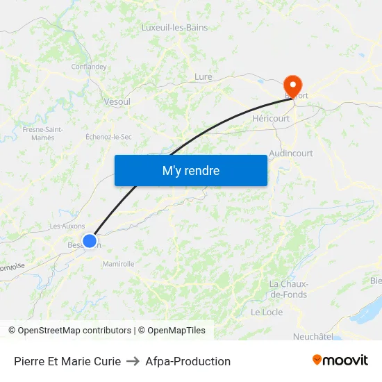 Pierre Et Marie Curie to Afpa-Production map