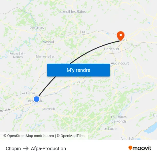 Chopin to Afpa-Production map