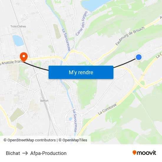 Bichat to Afpa-Production map