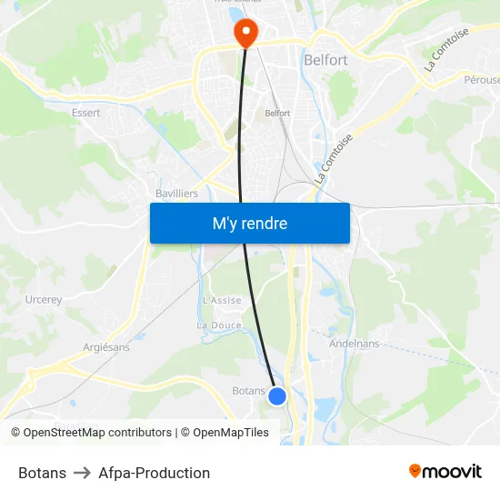 Botans to Afpa-Production map