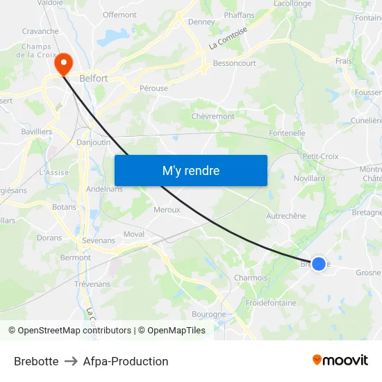 Brebotte to Afpa-Production map