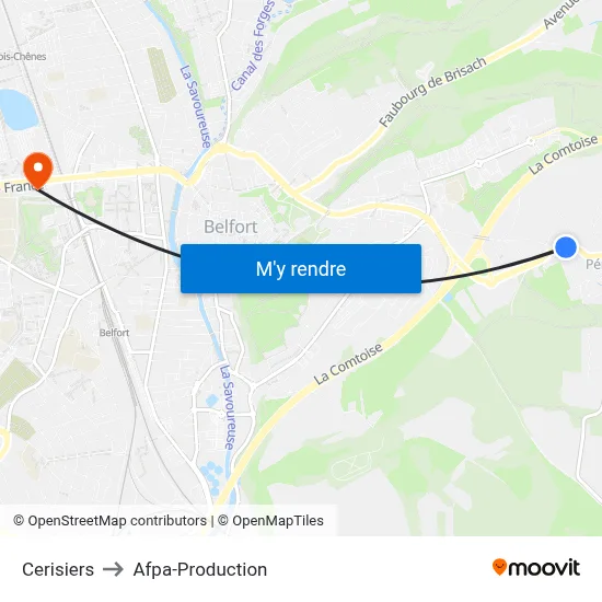 Cerisiers to Afpa-Production map