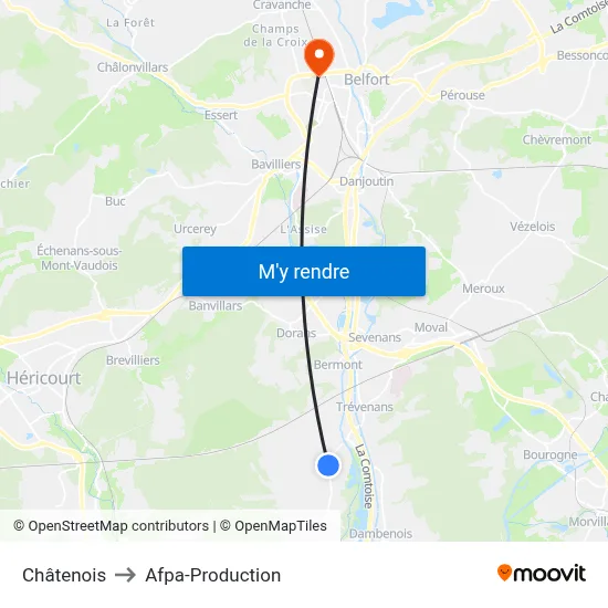 Châtenois to Afpa-Production map