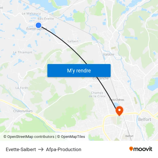 Evette-Salbert to Afpa-Production map