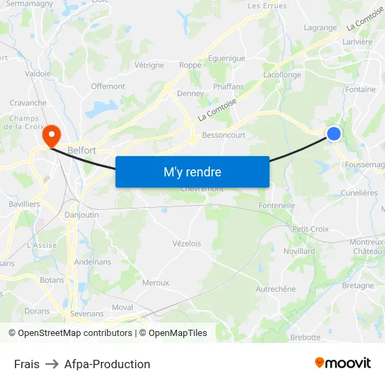 Frais to Afpa-Production map