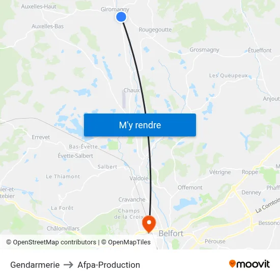 Gendarmerie to Afpa-Production map