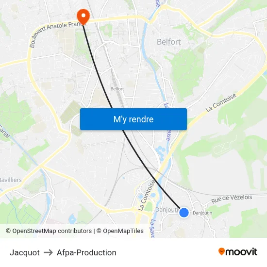 Jacquot to Afpa-Production map