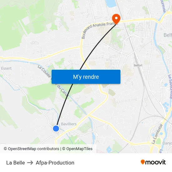 La Belle to Afpa-Production map