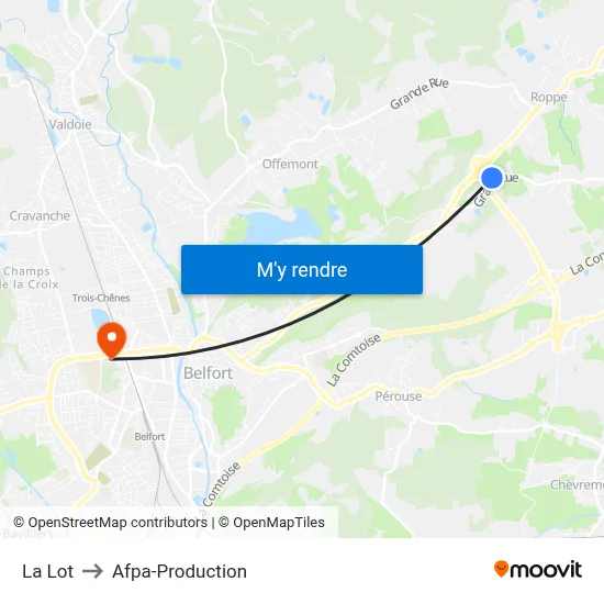La Lot to Afpa-Production map