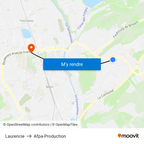 Laurencie to Afpa-Production map