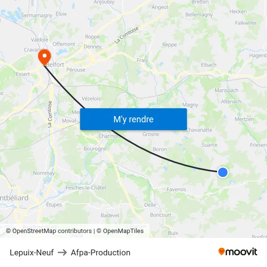Lepuix-Neuf to Afpa-Production map