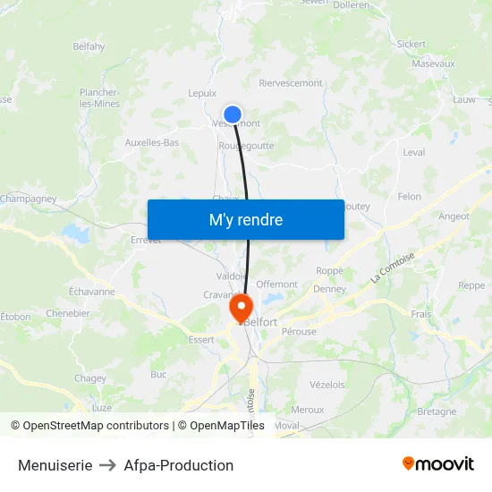Menuiserie to Afpa-Production map