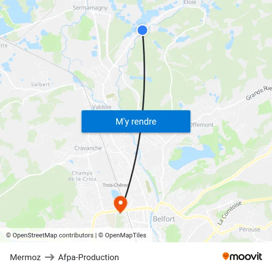 Mermoz to Afpa-Production map