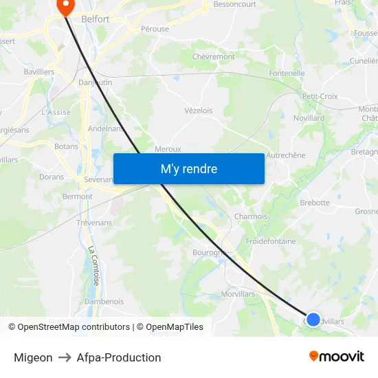 Migeon to Afpa-Production map