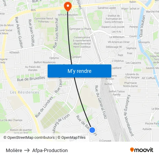 Molière to Afpa-Production map