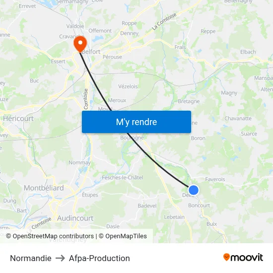 Normandie to Afpa-Production map