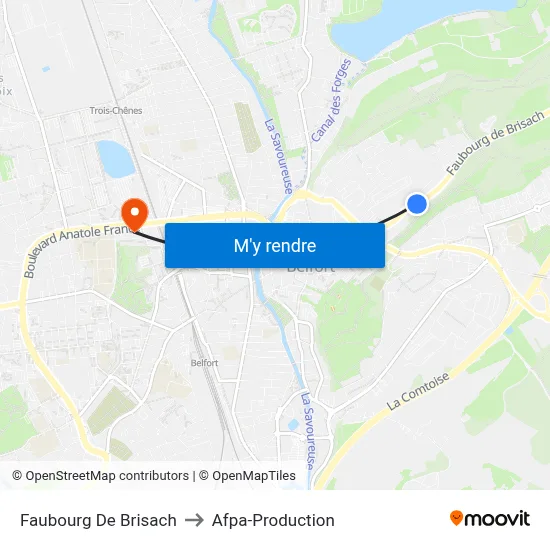 Faubourg De Brisach to Afpa-Production map