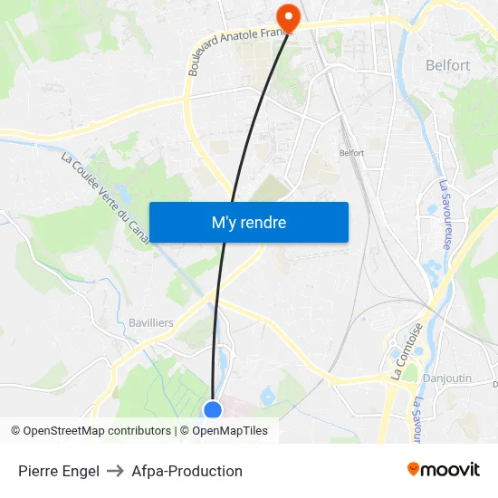 Pierre Engel to Afpa-Production map