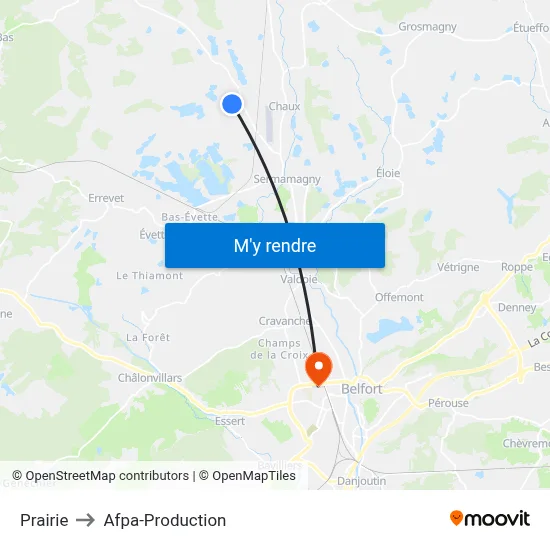 Prairie to Afpa-Production map