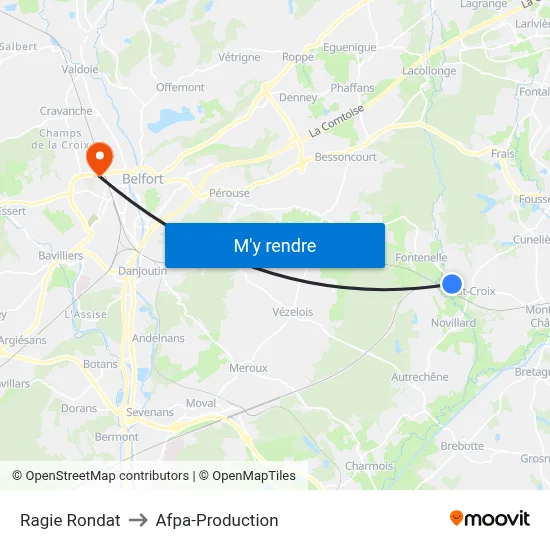 Ragie Rondat to Afpa-Production map
