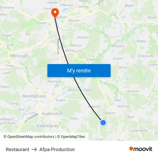 Restaurant to Afpa-Production map