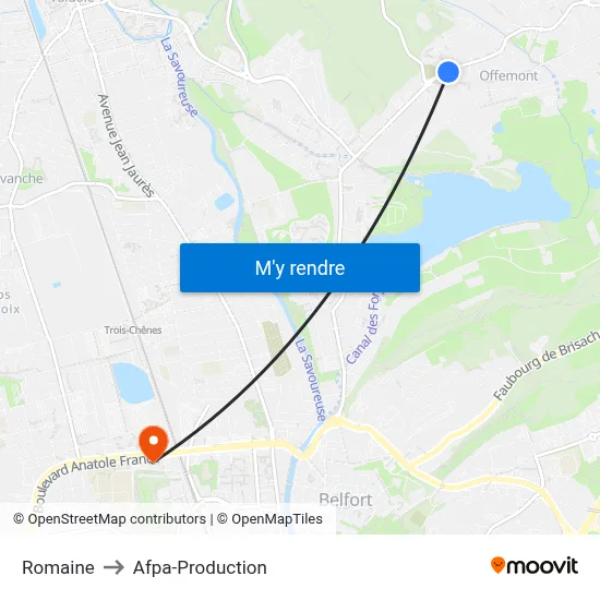 Romaine to Afpa-Production map