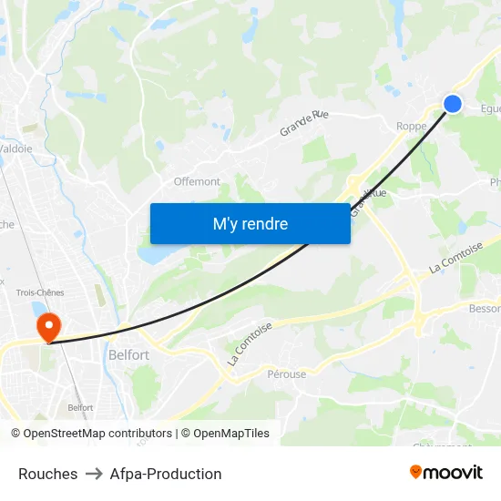 Rouches to Afpa-Production map