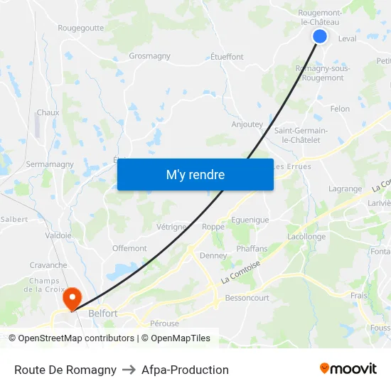 Route De Romagny to Afpa-Production map