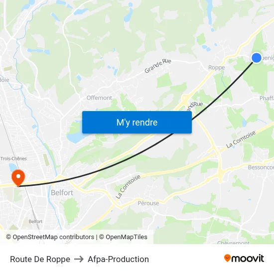Route De Roppe to Afpa-Production map
