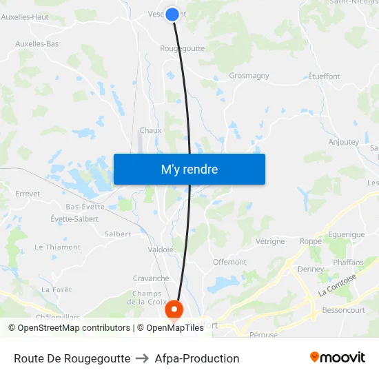 Route De Rougegoutte to Afpa-Production map