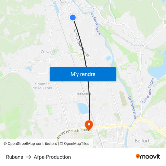 Rubans to Afpa-Production map