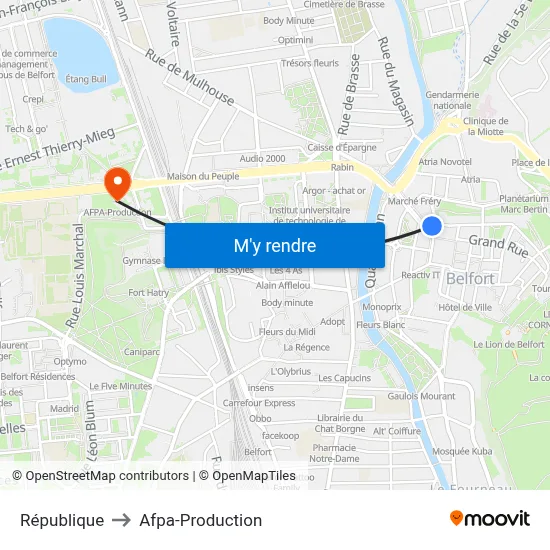 République to Afpa-Production map