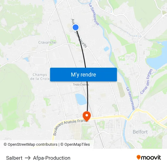 Salbert to Afpa-Production map