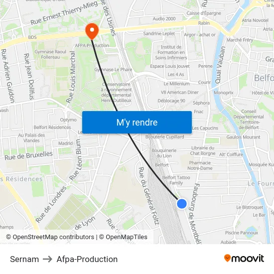 Sernam to Afpa-Production map