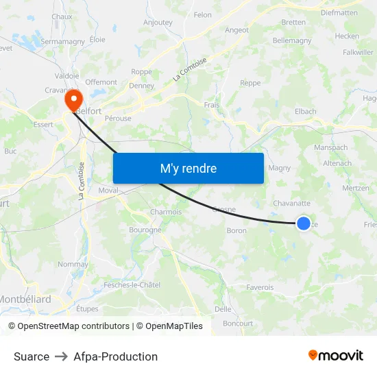 Suarce to Afpa-Production map