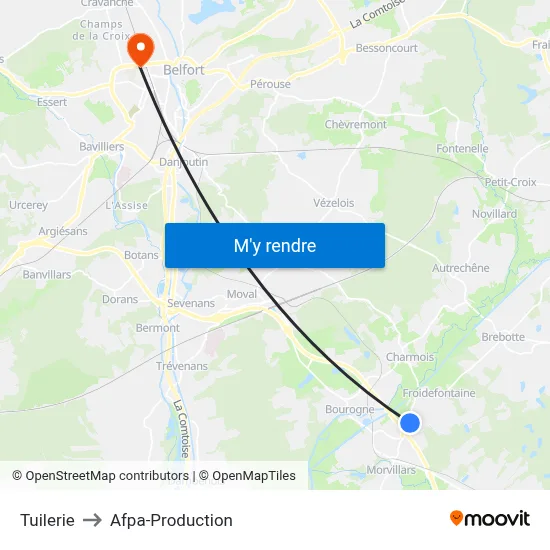 Tuilerie to Afpa-Production map
