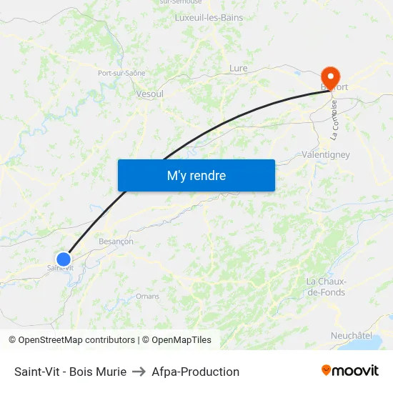 Saint-Vit - Bois Murie to Afpa-Production map