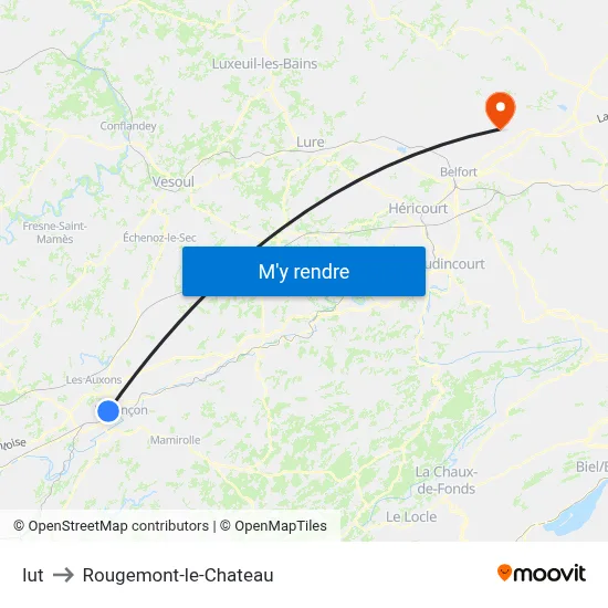 Iut to Rougemont-le-Chateau map