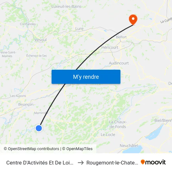 Centre D'Activités Et De Loisirs to Rougemont-le-Chateau map