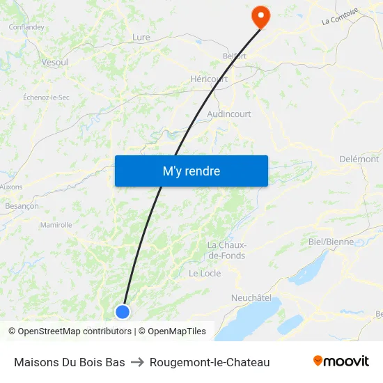 Maisons Du Bois Bas to Rougemont-le-Chateau map