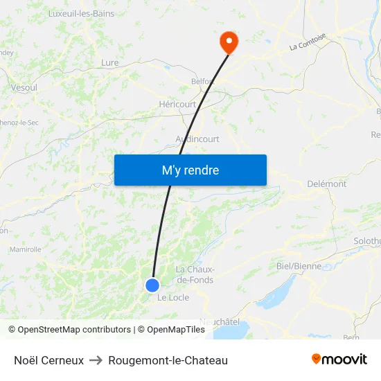Noël Cerneux to Rougemont-le-Chateau map