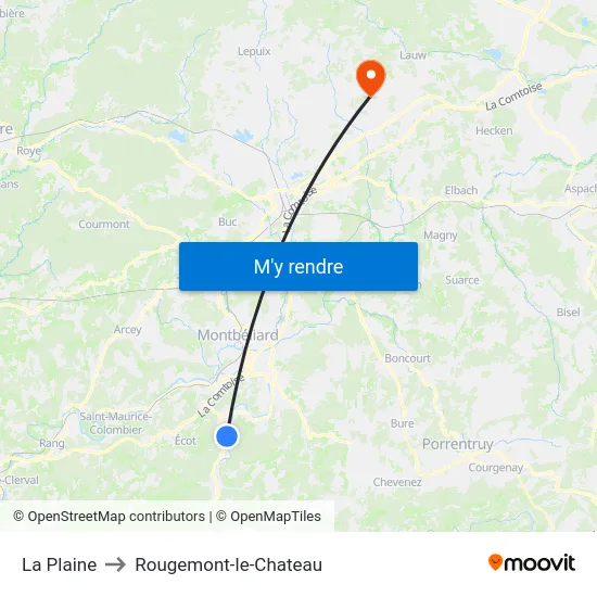 La Plaine to Rougemont-le-Chateau map