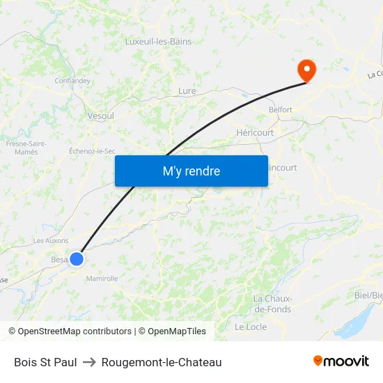 Bois St Paul to Rougemont-le-Chateau map