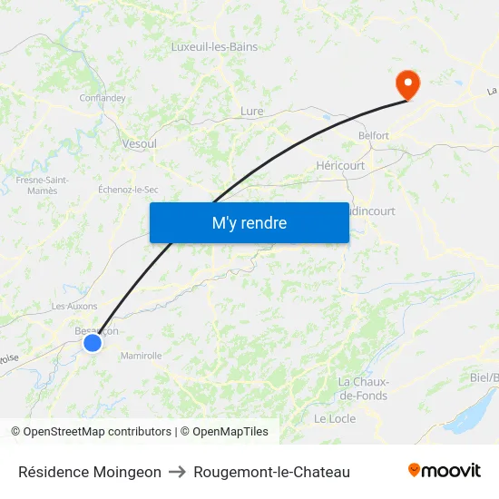 Résidence Moingeon to Rougemont-le-Chateau map