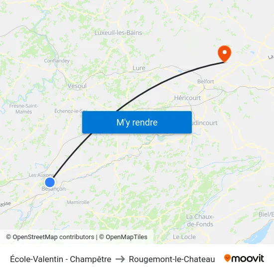 École-Valentin - Champêtre to Rougemont-le-Chateau map